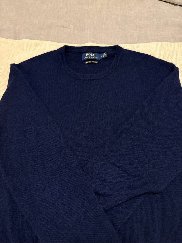 Polo By Ralph Lauren Men's Navy Washable Cashmere Crewneck Sweater